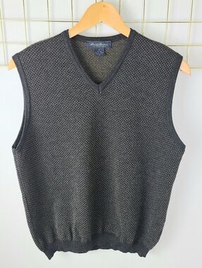 Brooks Brothers Fine Italian Merino Wool Knitted In Italy Birds Eye Sweater Vest
